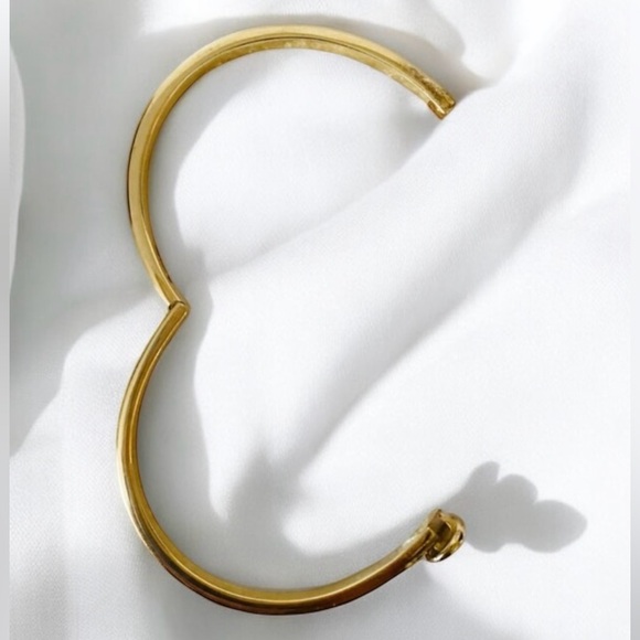 Coach Signature Hinged Bangle Bracelet Gold Toned Signature “C” Hinged - Picture 3 of 5